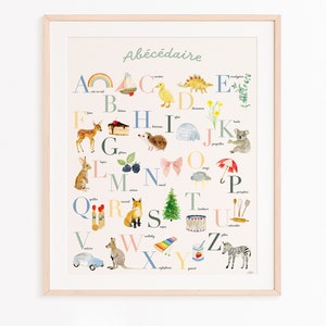 Póster de sonidos de letras Montessori - Alfabeto vintage bonito - Personalización para bebés - Aprende mientras te diviertes - Decoración de habitación infantil