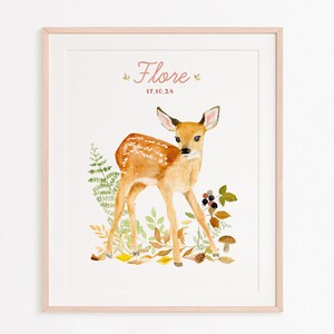 Namensplakat Waldtiere, personalisierte Wandkunst, Walddeko für Baby- oder Kinderzimmer, personalisiertes Namensplakat Waldkind