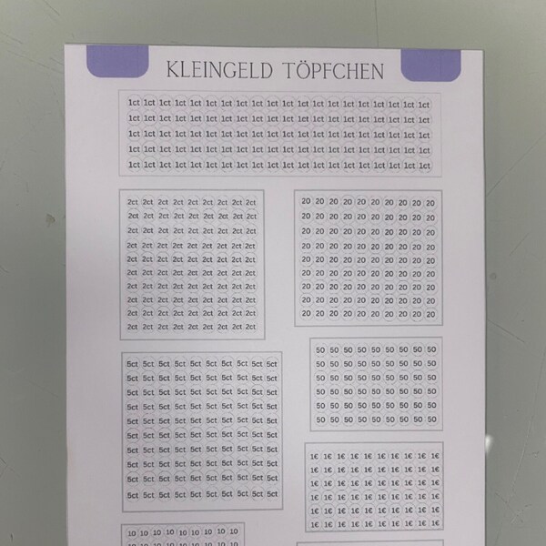 Kleingeld Töpfchen , Challenge für Umschlagmethode, A5 Binder