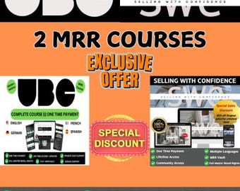 UCB und SWC, 2 MRR Platz Bundle. Ultimativer Branding-kurs und Verkaufen mit Vertrauen. Weiterverkaufen mit Profit, Master-Weiterverkaufsrechte- Kurs.