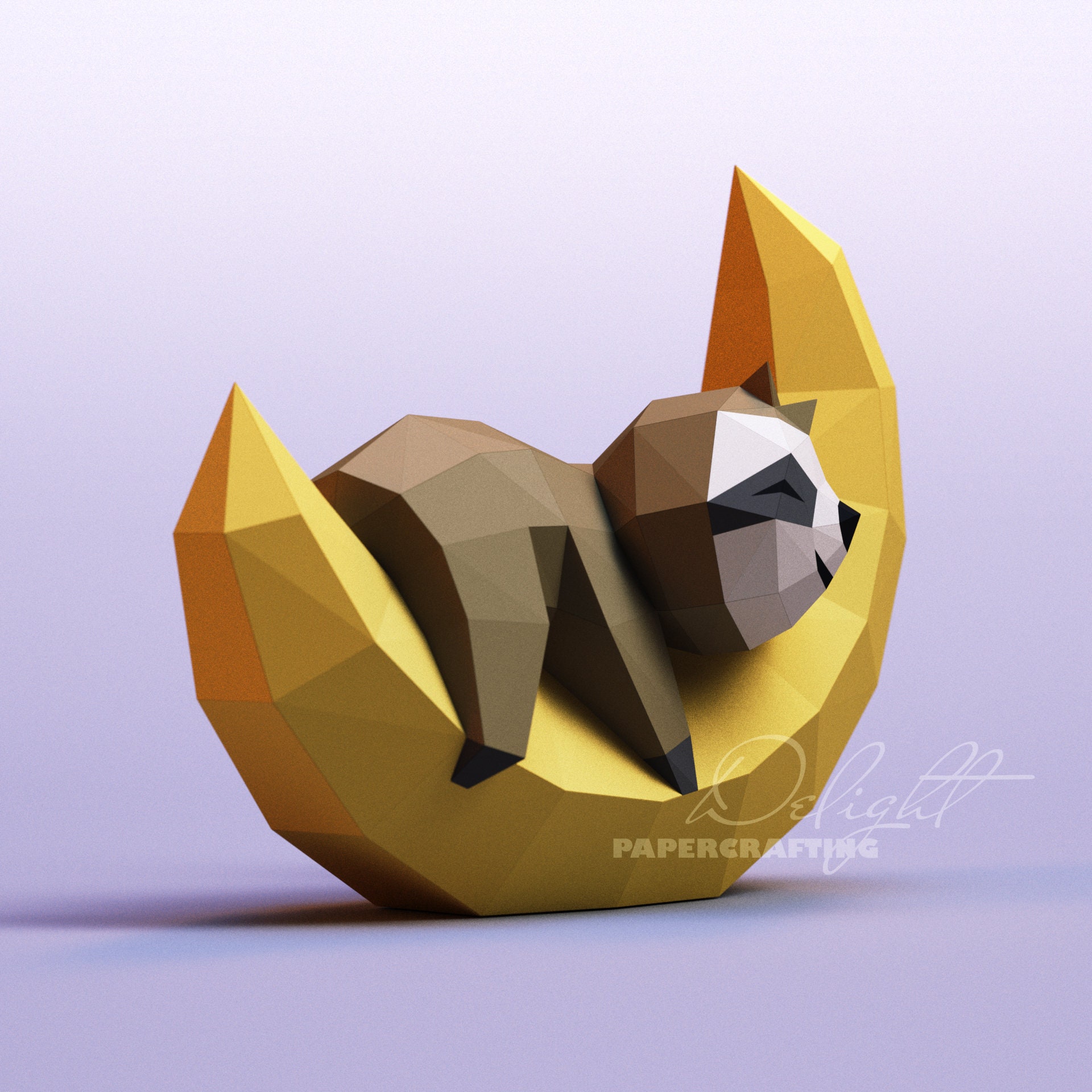 Papercraft Sloth Templete DIY Papercraft Baby Sloth on the Moon Templates PDF SVG Dxf - Etsy