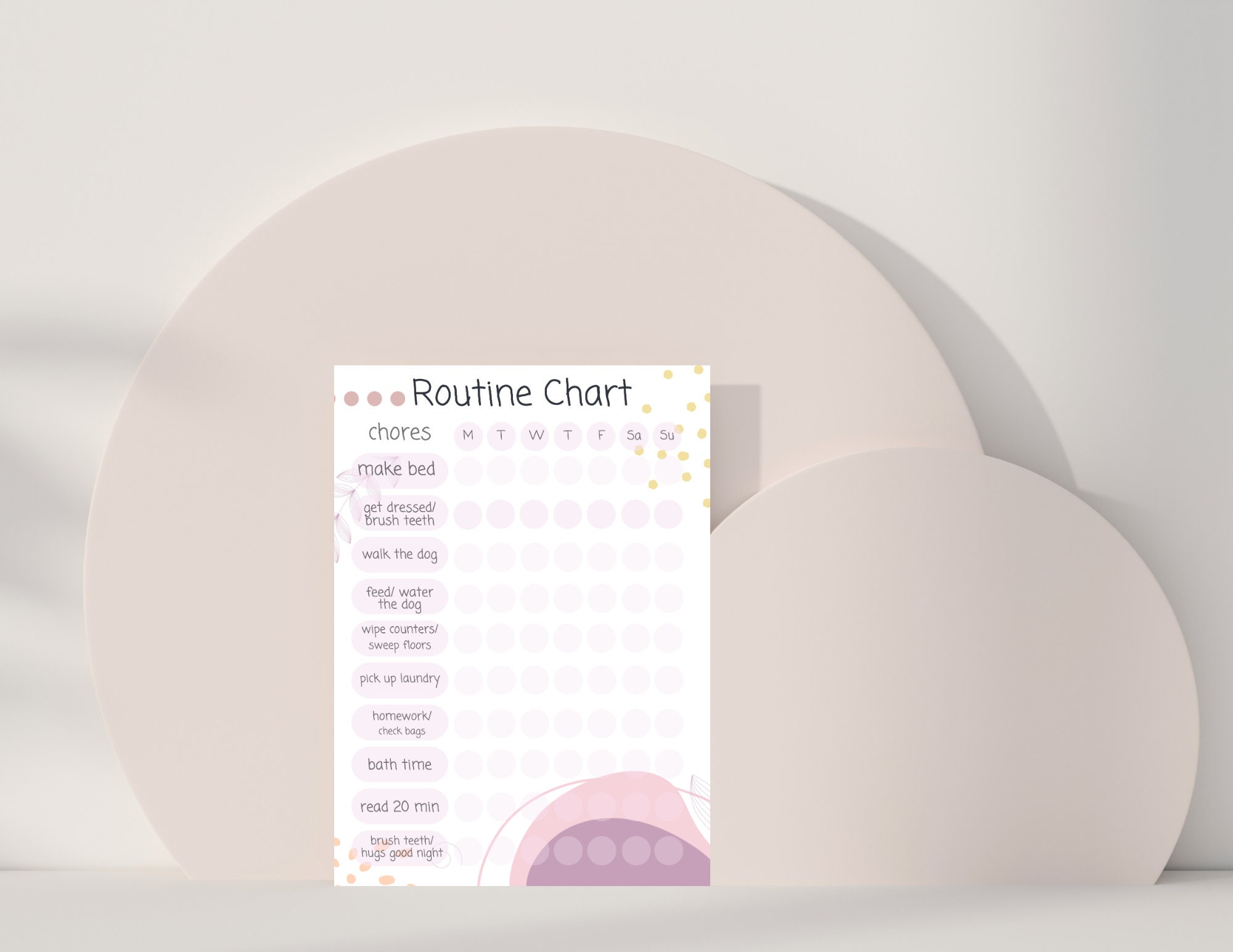 Editable Routine Chore Chart for Kids Customizable From Canva Fun Elaborate Color Chart for Room ...