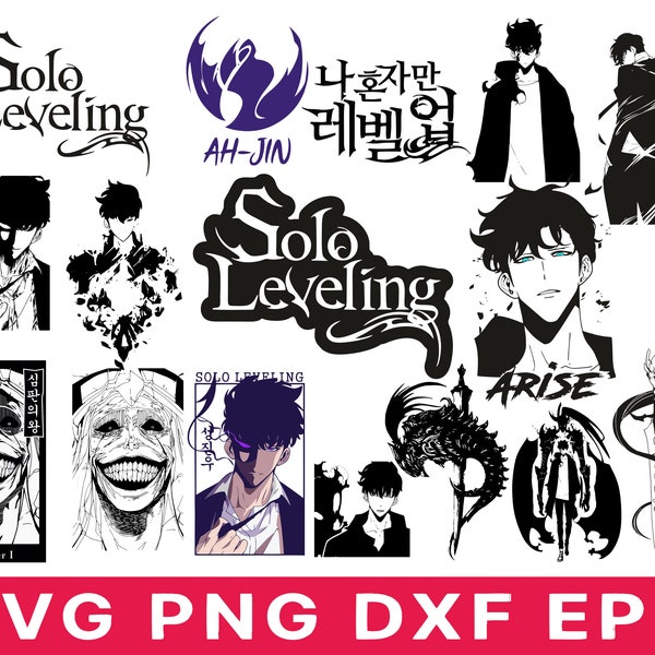 Solo Leveling svg eps png Pack SVG / merchandising de nivelación en solitario / sung jin-woo / novela de nivelación en solitario / nivelación en solitario manga / Solo Leveling Svg