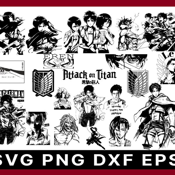Anime svg- Manga SVG-Japanese SVG-Anime logo- Anime vector- Anime silhouette - Designs- Cutfiles- Clipart- Cricut- Levi Svg
