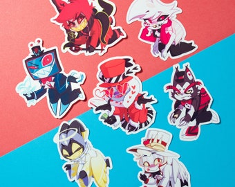Vinyl Sticker Hazbin Hotel Hanging Chibis
