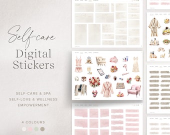Digitale Aufkleber, Self Care Aesthetic, Girl Wellness und Spa Aufkleber, GoodNotes Aufkleber, Journal Aufkleber, iPad Aufkleber, PNG Aufkleber