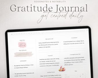 Daily Gratitude Journal, Digital Gratitude Journal, GoodNotes Journal, iPad Journal, Self Care Journal, Mindfulness, Notability