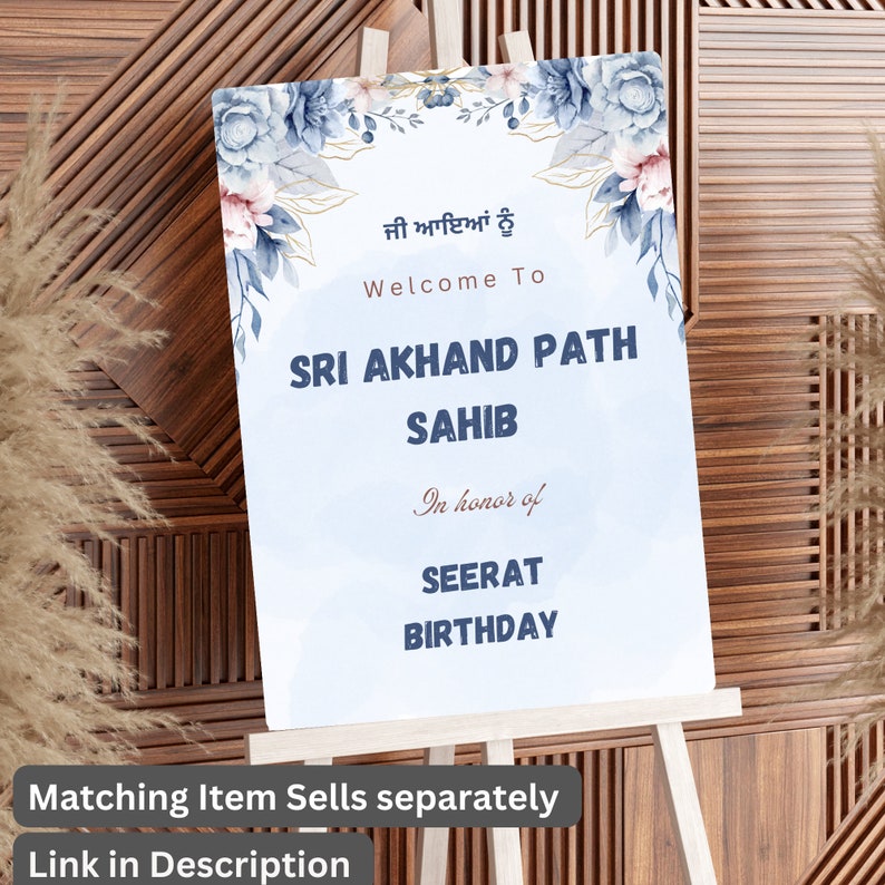 Mall för digital Canva-inbjudan till Sri Akhand Path Sahib | Inbjudan till första födelsedag | Sikhisk religiös ceremoni | anpassningsbar mall Canva bild 8