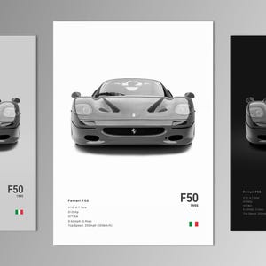 Ferrari F50 Poster Print | Wall Art | Car Photography