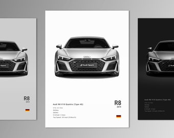 Audi R8 V10 Type 4S Poster Print Wall Art Car Photography -  Denmark
