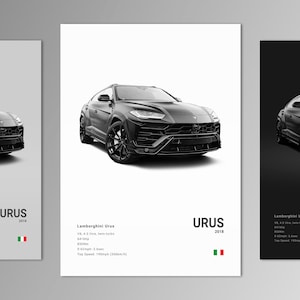 Lamborghini Urus 2018 Poster Print | Wall Art | Car Photography