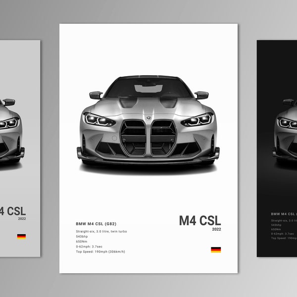 BMW M4 CSL G82 Poster Print | Wall Art | Car Photography