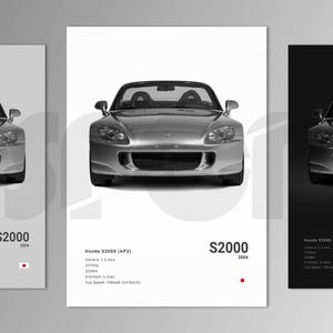 Honda S2000 AP2 posterafdruk | Muurkunst | Autofotografie