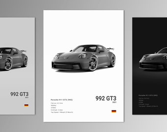 Porsche 911 GT3 992 Poster Print | Wall Art | Car Photography