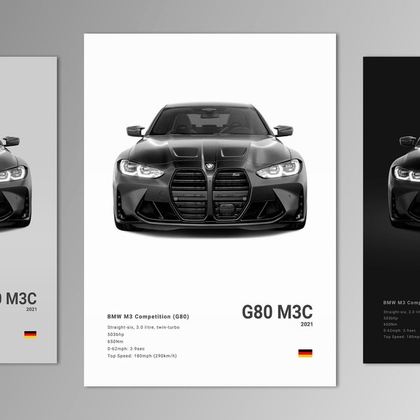 BMW M3 Competition (G80) Poster Print | Wall Art | Car Photography