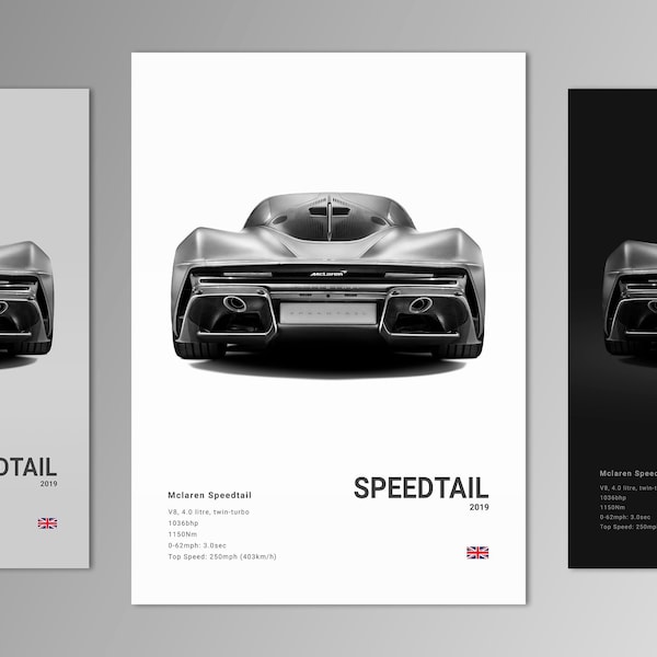 Mclaren Speedtail Poster Print | Wall Art | Car Photography