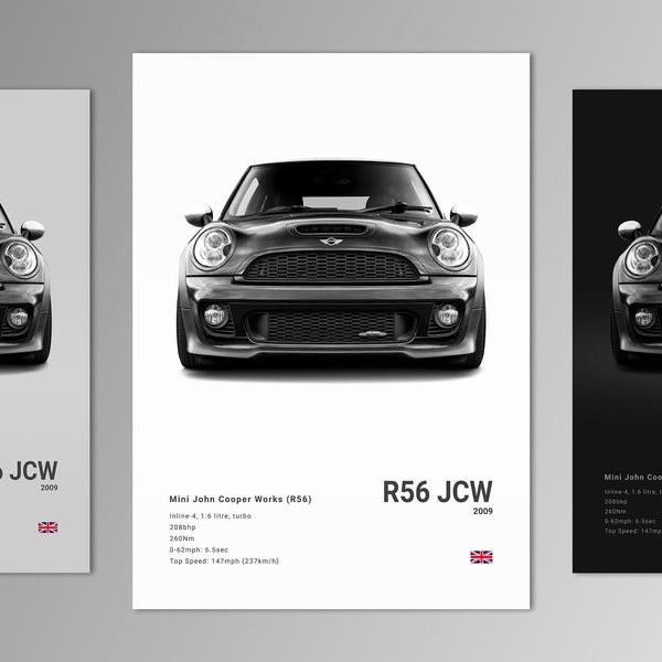 Mini John Cooper Works R56 Poster Print | Wall Art | Car Photography