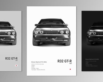 Nissan Skyline R32 Poster Print | Wall Art | Car Photography