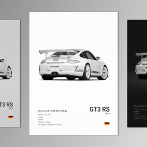 Porsche 911 997.2 Got3 RS 4.0 Supercar Poster Druck | Wandkunst | Auto Fotografie
