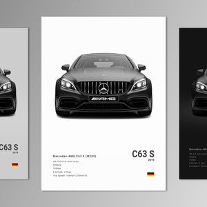 Impression poster Mercedes-AMG C63 S 2019 (W205) | Art mural | Photographie de voiture