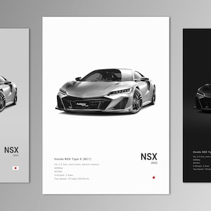 HONDA NSX Type S EC1 Poster Druck | Wandkunst | Auto Fotografie