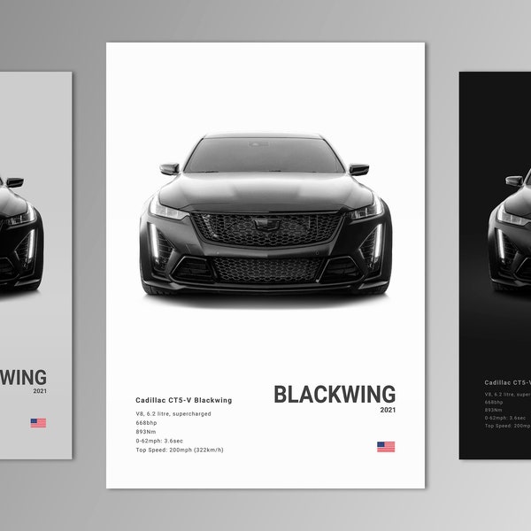 Cadillac CT5-V Blackwing Poster Print | Wall Art | Car Photography