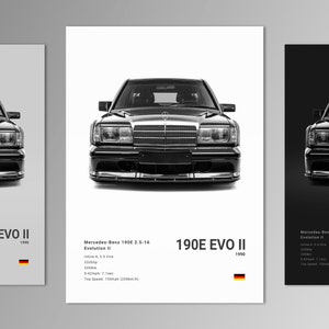 Mercedes 190E Evo II  Poster Print | Wall Art | Car Photography