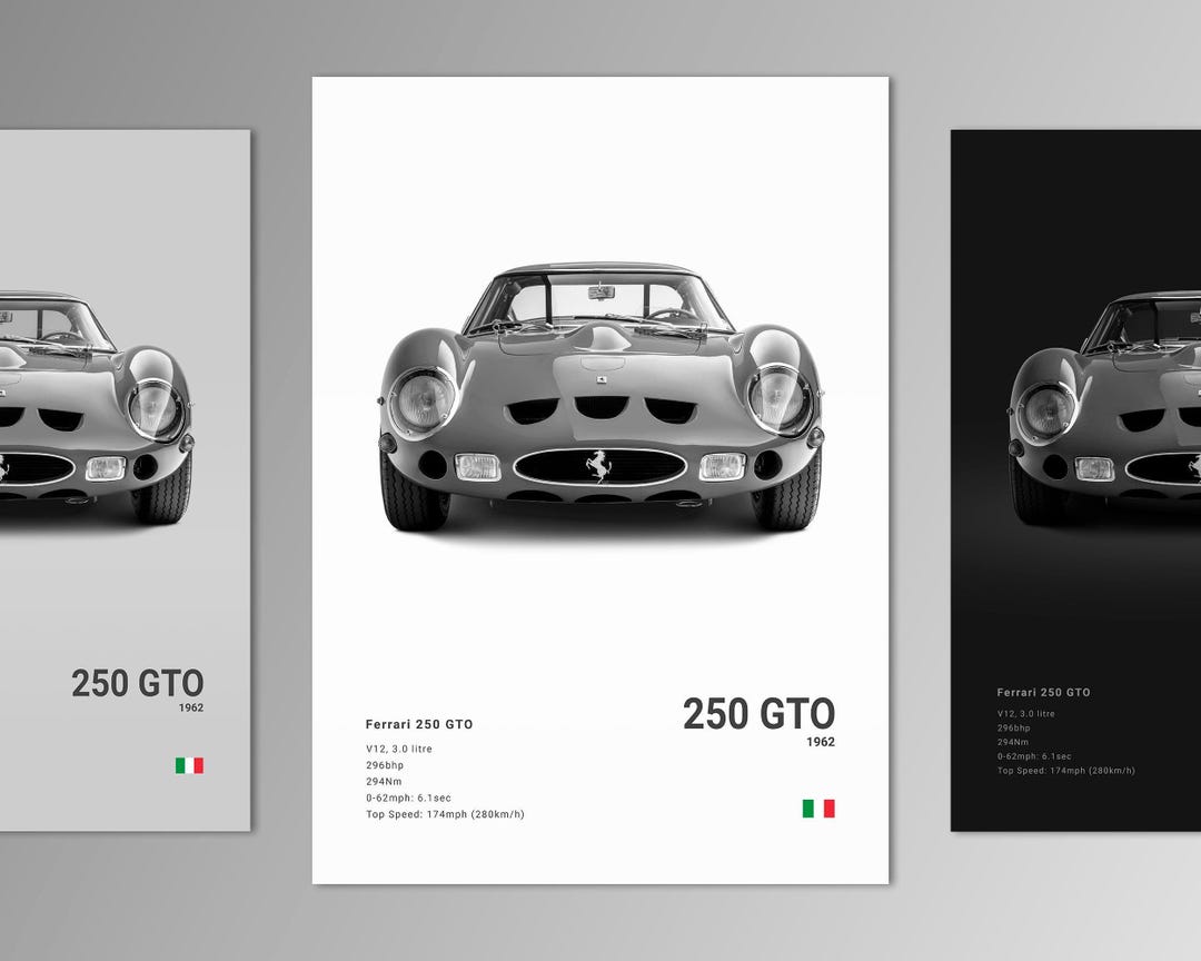 フェラーリ 250 GTO ポスタープリント | ウォールアート | 車の写真