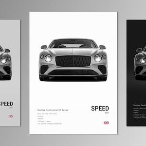 Bentley Continental GT Speed Poster Print | Wall Art | Car Photography