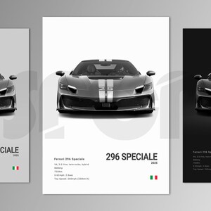 Ferrari 296 Speciale Poster Print | Wall Art | Car Photography