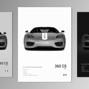 Ferrari 360 Challenge Stradale Poster Print | Wall Art | Car Photography