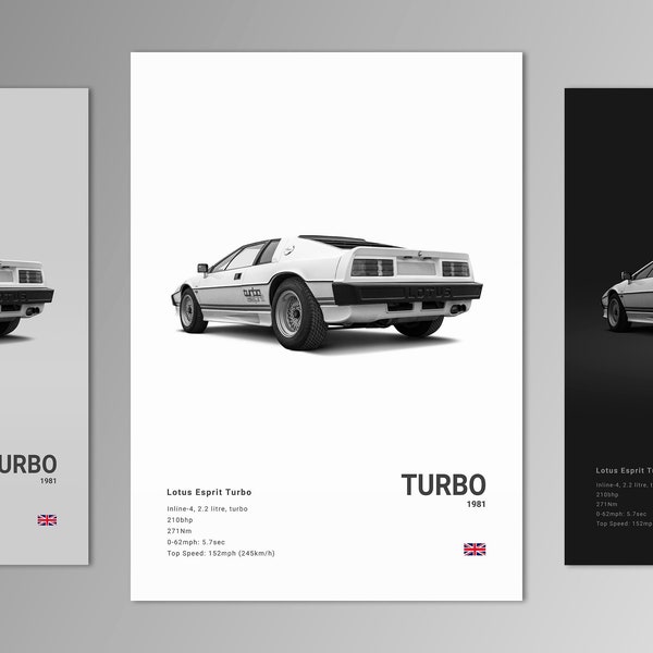 Lotus Esprit Turbo Poster Print | Wall Art | Car Photography