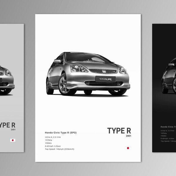 "Hunt Civic Type R EP3 Poster | Wandkunst | Auto Fotografie