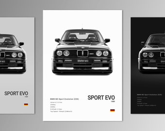 BMW M3 Sport Evolution E30 Poster Print | Wall Art | Car Photography