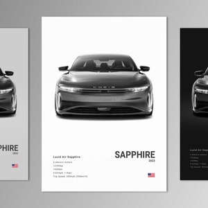 Lucid Air Sapphire Poster Print | Wall Art | Car Photography