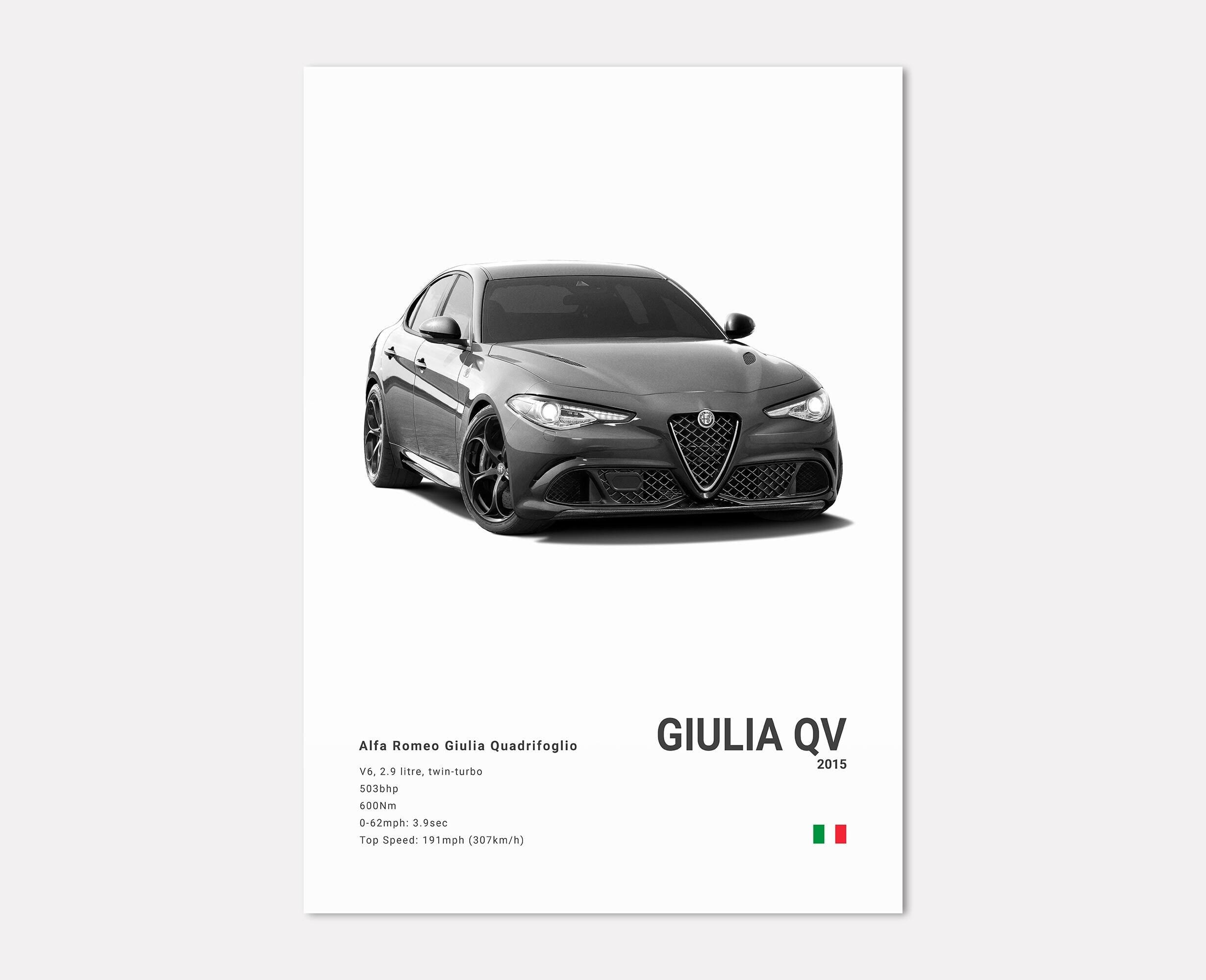 Alfa Romeo Giulia Quadrifoglio Poster Print | Wall Art | Car