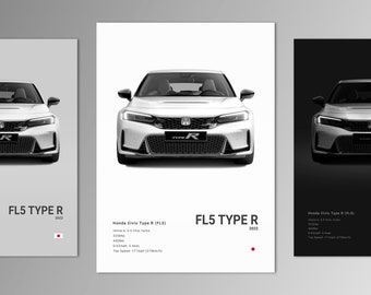 Honda Civic Type R FL5 Poster Print | Wall Art | Car Photography