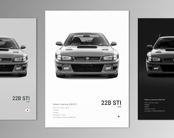 Subaru Impreza 22B STi Poster Print | Wall Art | Car Photography