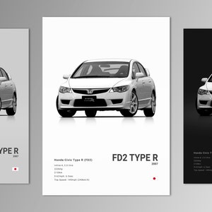 BMW Civic Type R 2007 Poster Druck | Wandkunst | Auto Fotografie