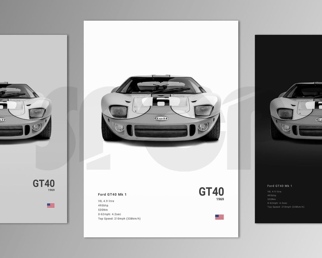 Ford GT40 Mk1 Le Mans - Poster Print | Wall Art | Car Photography - Etsy