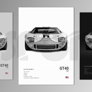 Ford GT40 Mk1 Le Mans - Poster Print | Wall Art | Car Photography - Etsy