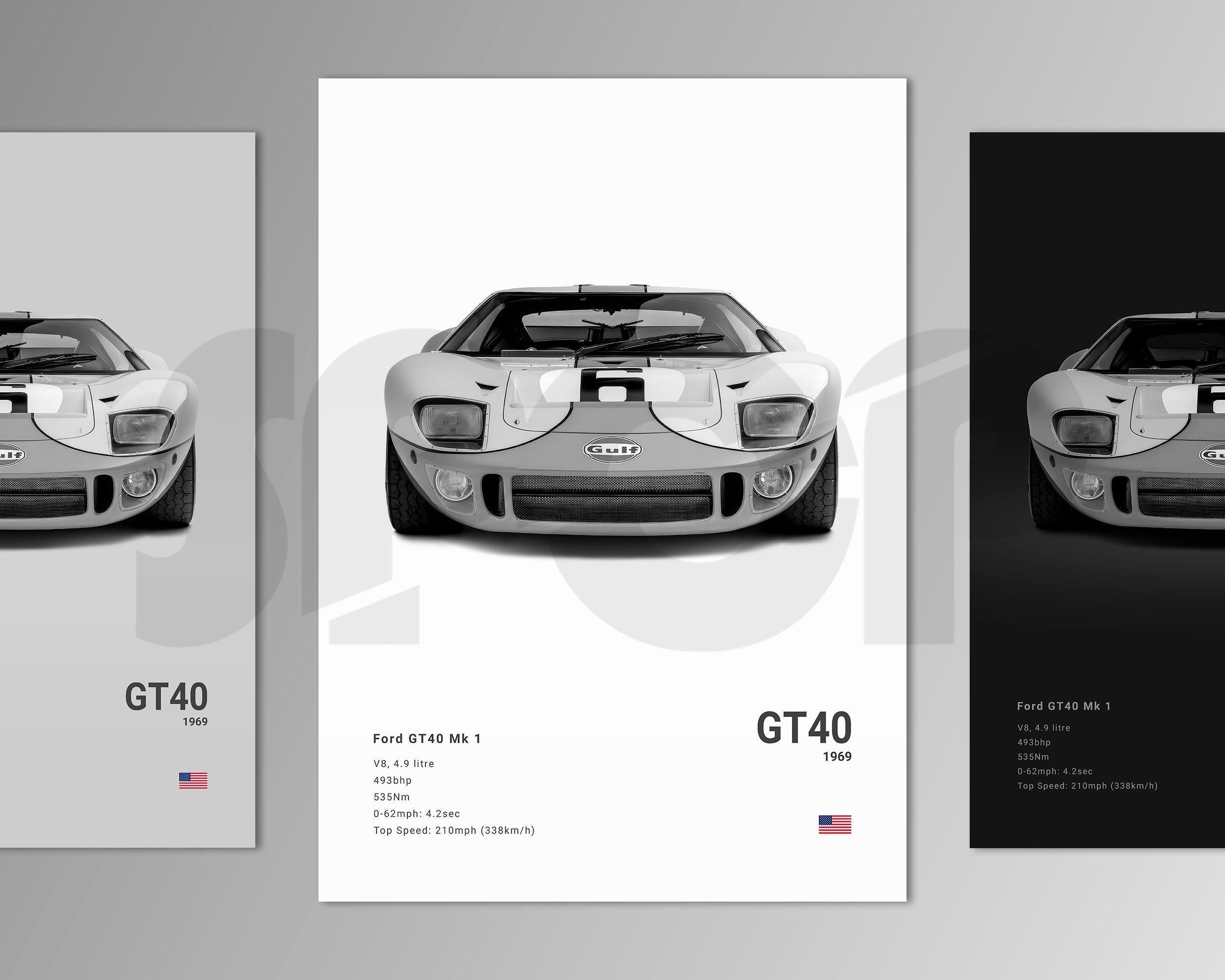 Ford GT40 Mk1 Le Mans - Poster Print | Wall Art | Car Photography - Etsy