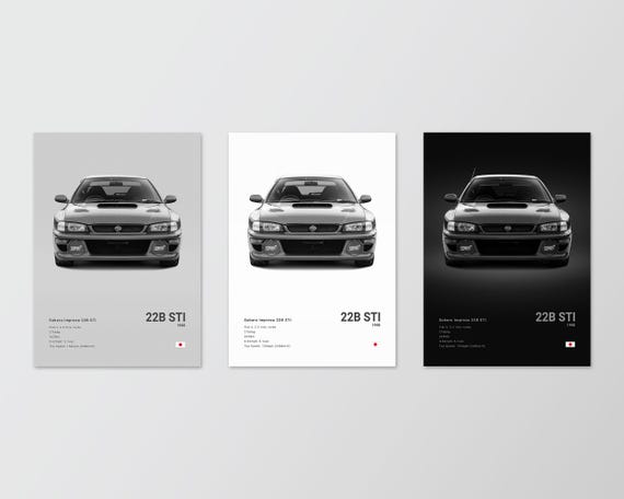スバル インプレッサ 22B STi ポスタープリント | ウォールアート | 車
