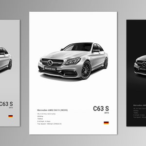 Poster Mercedes-AMG C63 S (W205) | Art mural | Photographie de voiture