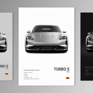 Porsche Taycan Turbo S 2024 Poster Print | Wall Art | Car Photography