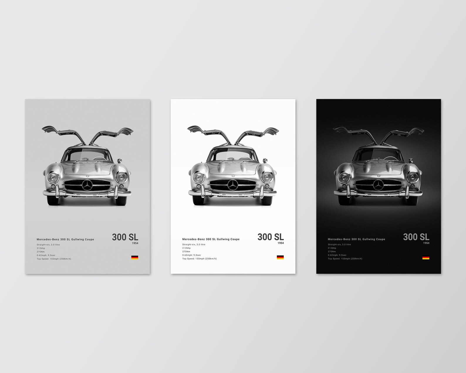 Mercedes 300 SL Gullwing Coupe Poster Print | Wall Art | Car ...