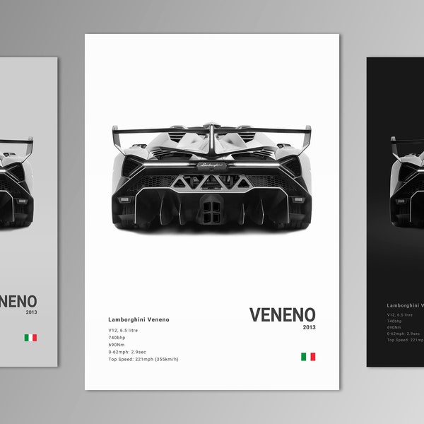 Lamborghini Veneno Poster Print | Wall Art | Car Photography