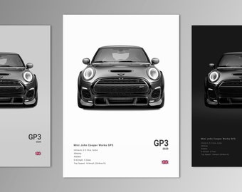 Mini John Cooper Works GP3 Poster Print | Wall Art | Car Photography