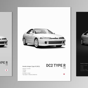 BMW Integra Type-R (DC2) Poster Druck | Wandkunst | Auto Fotografie