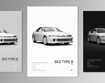 Honda Integra Type-R (DC2) Poster Print | Wall Art | Car Photography